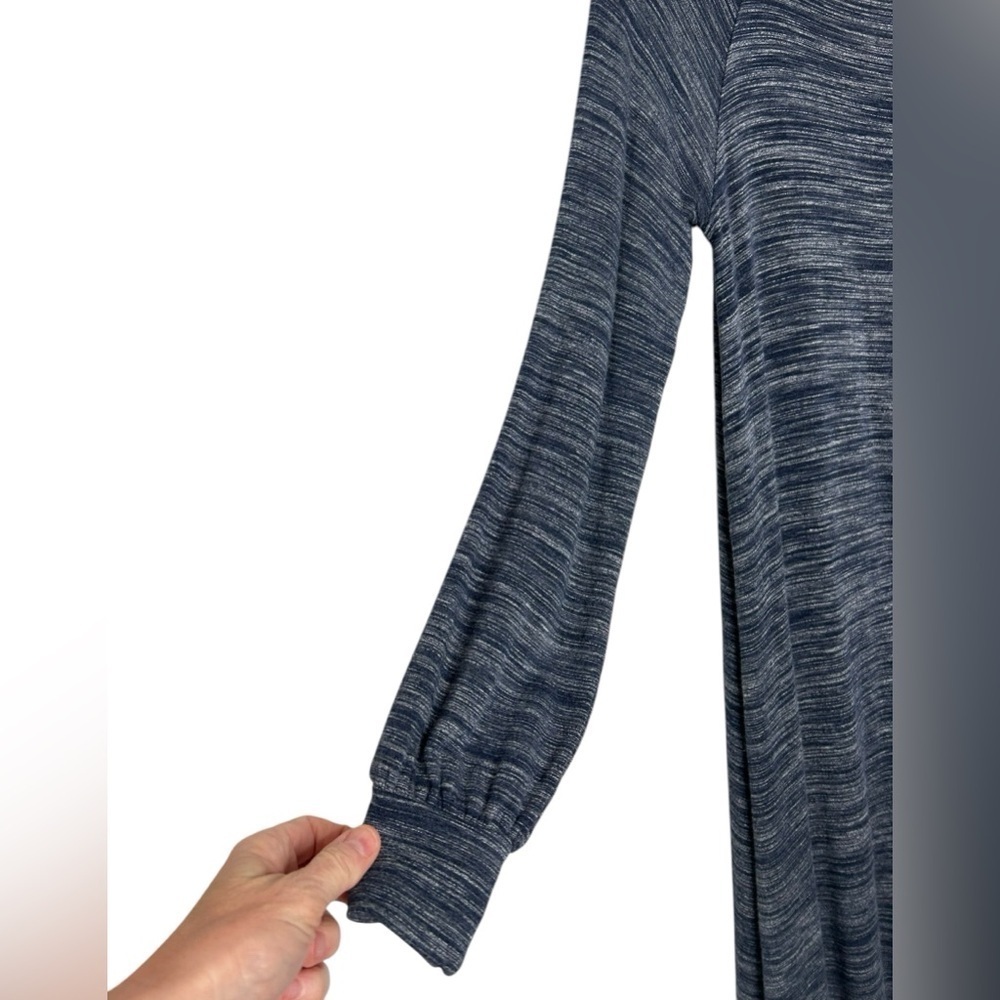 Daily Ritual Knit Dress Sz S Heathered Blue Navy Space Dye Athleisure Travel - Picture 3 of 9